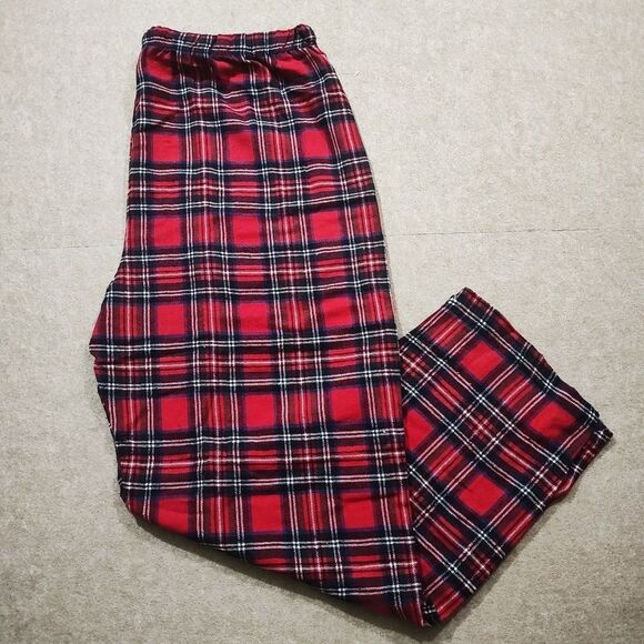 Flannel Lounge Red Plaid Pajama Pants -H - Picture 2 of 4